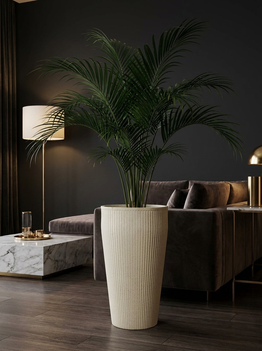 Sandstone Ribbed Tall Planter