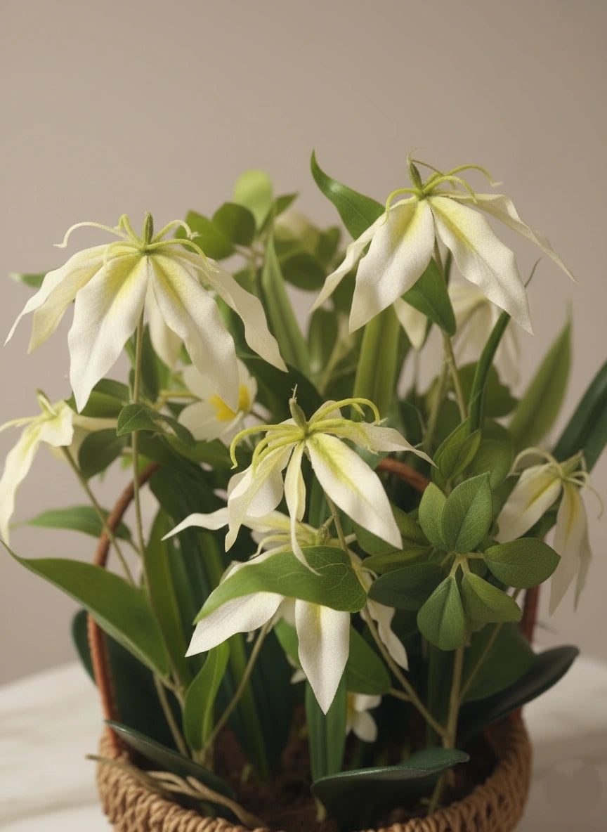 Star Lily Faux Flower Basket