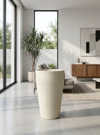 Sandstone Ribbed Tall Planter
