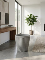Soren Ribbed Misty Grey Planter