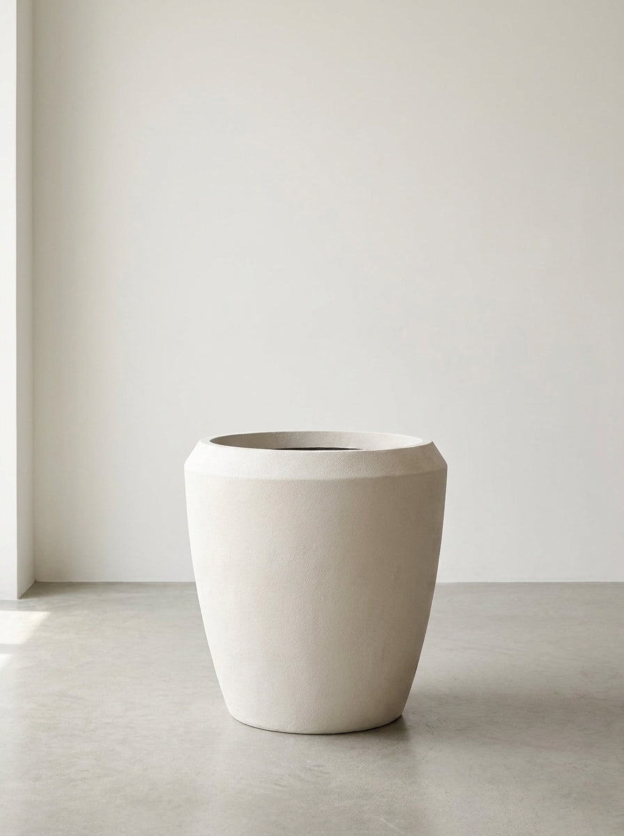 Japandi Sand Tapered Stone Planter
